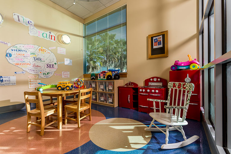 UF Health Proton Therapy Institute Pediatric waiting area