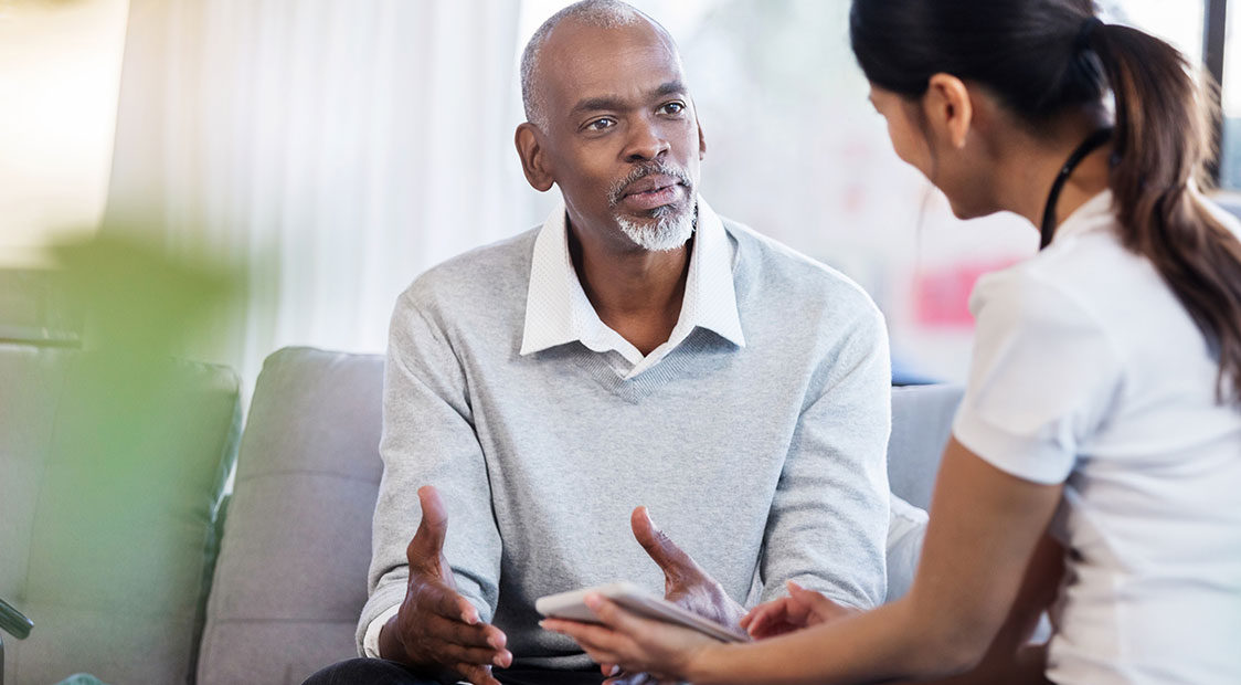 patient discussing treatment options